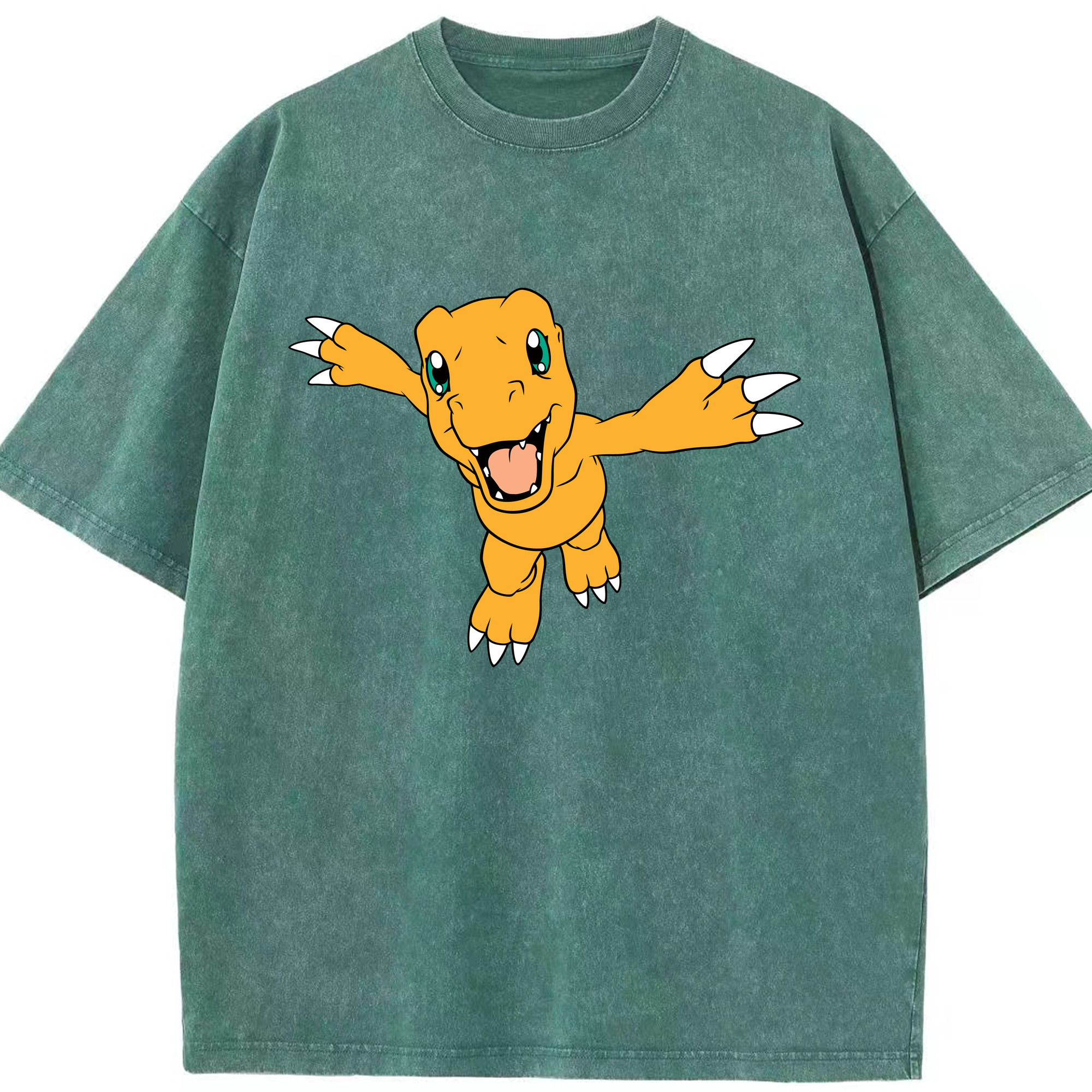 （画像用） Digimon デジタルモンスター/デジモン 綿100% ヴィンテージ風 半袖Tシャツ（フロントプリント）